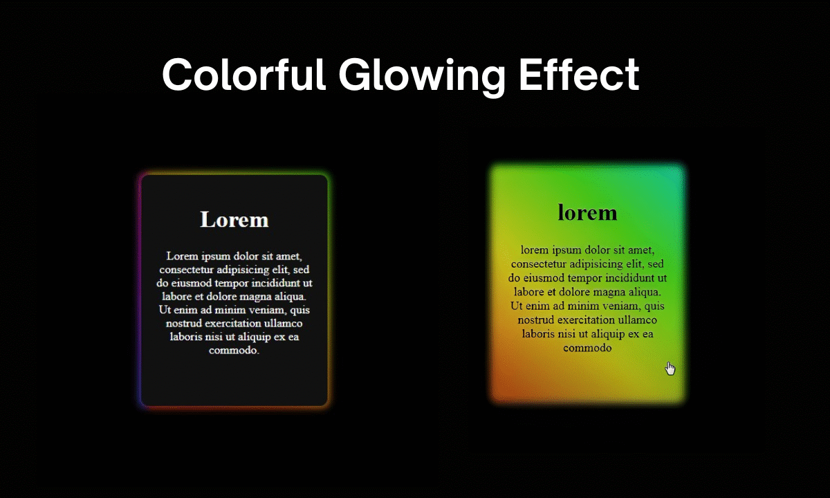 Pure CSS Card Hover Glow Effect