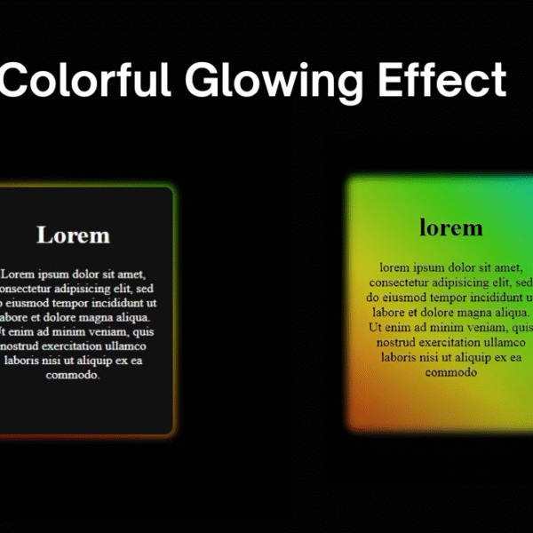 Pure CSS Card Hover Glow Effect