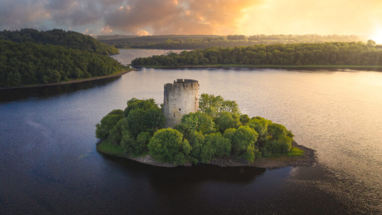 Cloughoughter Castle in Lough Oughter, County Cavan, Ireland